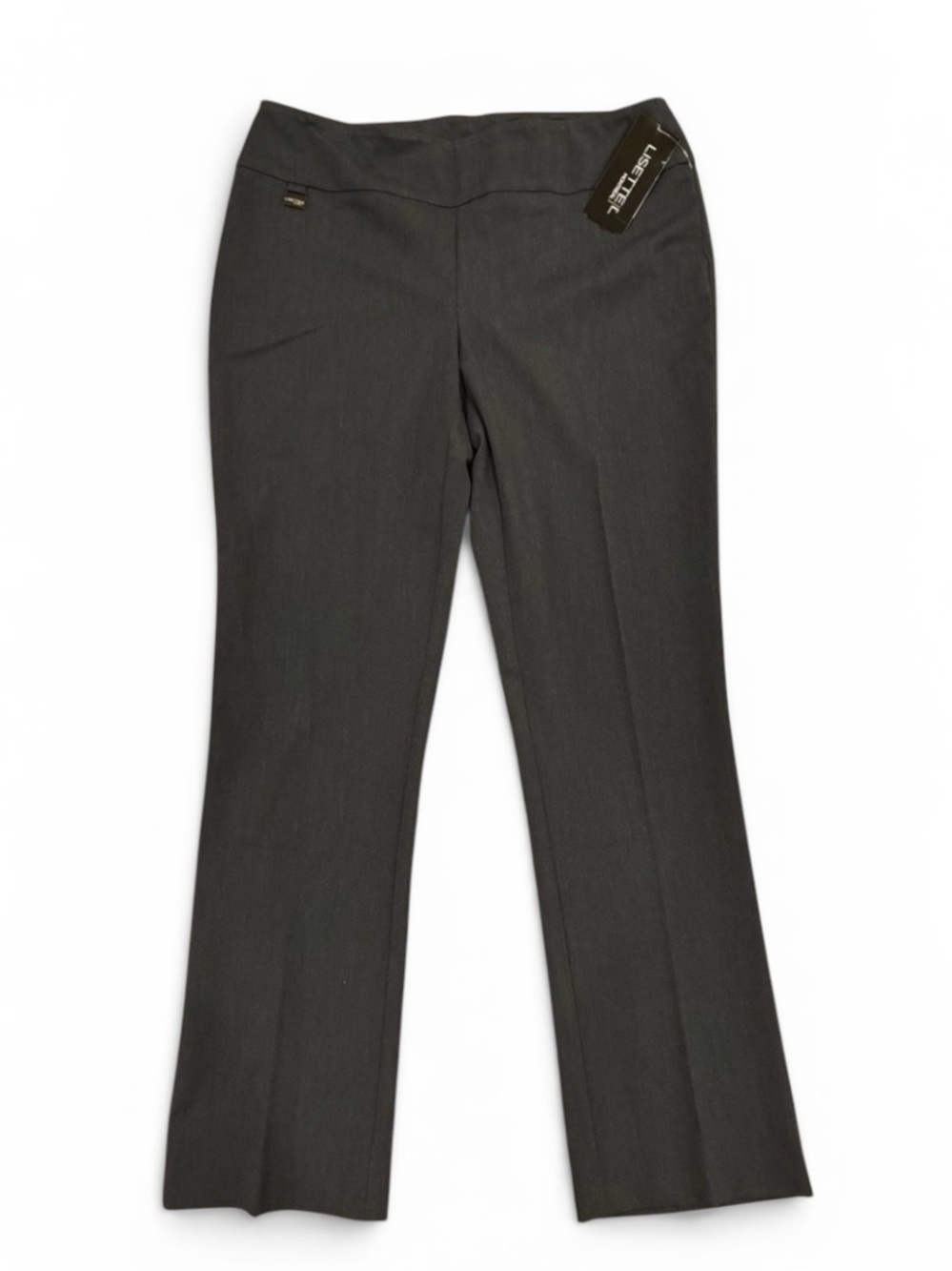 LISETTE Black Navy Gaby Stretch Straight Leg Pull-On Trousers, size 12